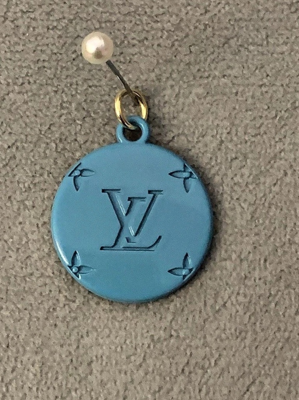 Chic Upcycled Round Blue Charm